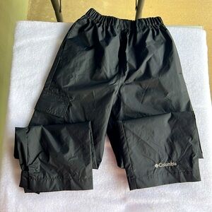 Columbia Kids Black Rain Pants. Size: XS (6-7)